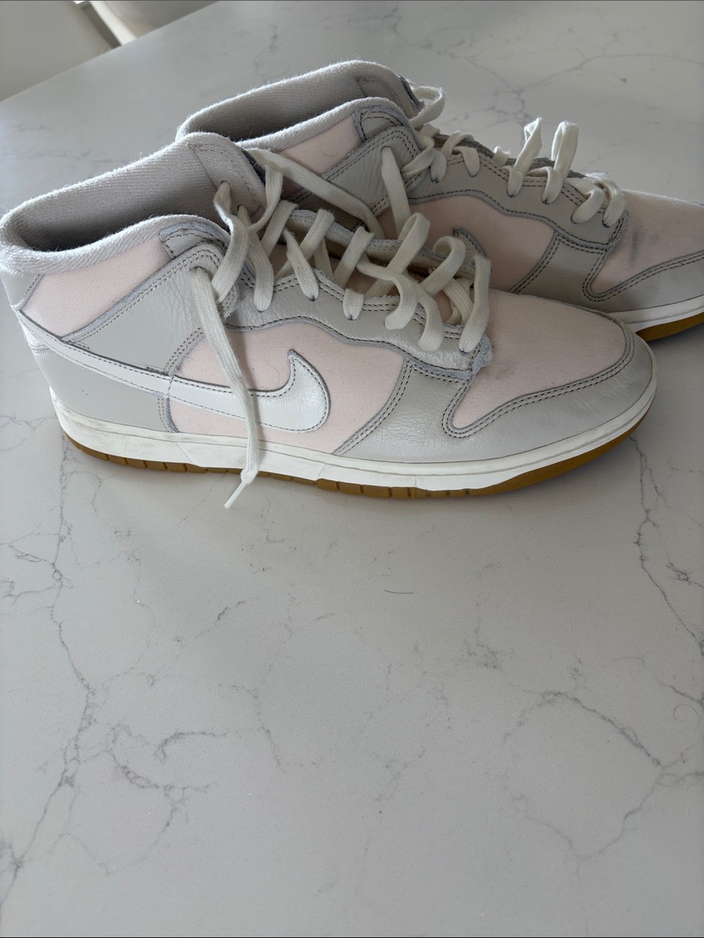 Nike Mid-Top Sneakers in Pale Pink, White & Gum